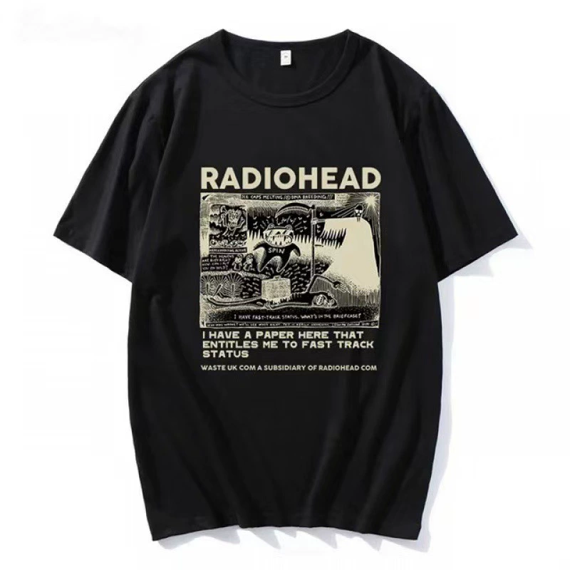 Ретро футболка Radiohead модная хлопковая мужская футболка с коротким рукавом рок-группа camisetas мужская 9576