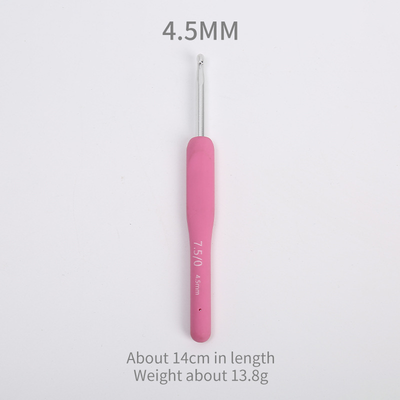 Fabricante rosa mango suave hilo de ganchillo tejido de ganchillo de una sola cabeza sólido TPR hilo de ganchillo sombrero muñeca gancho puntada