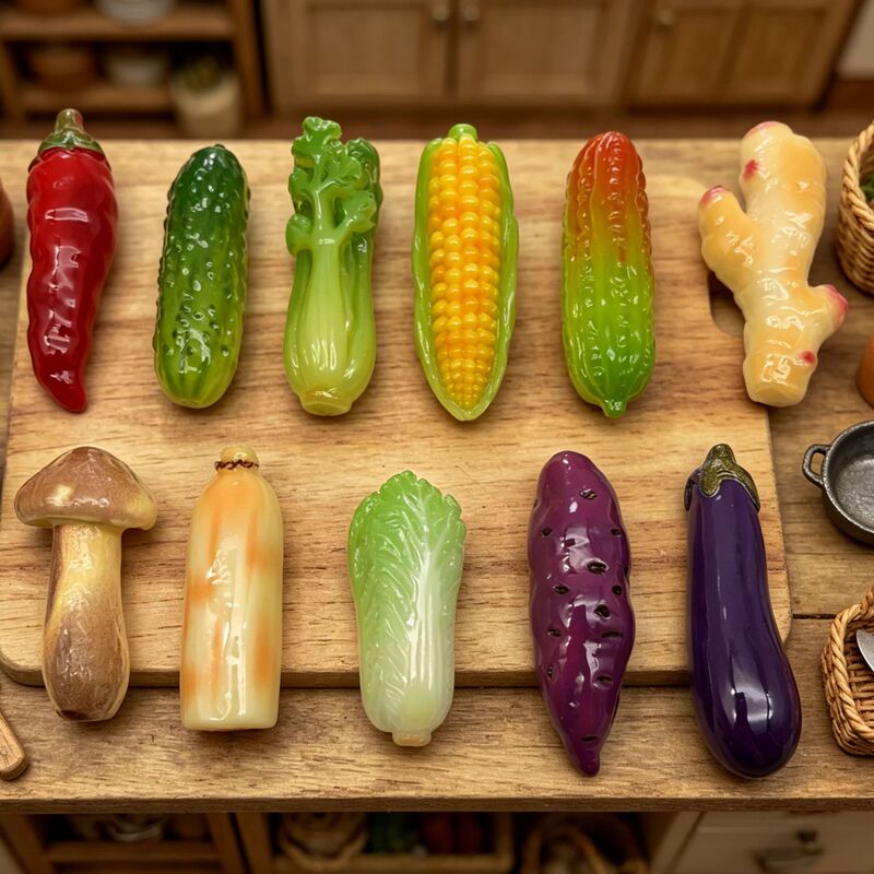 Miniature landscape simulation long vegetable model resin craft desktop ornament keychain pendant DIY accessory