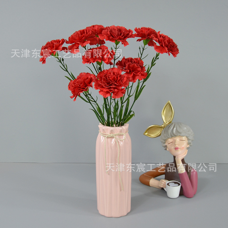 Clavel Artificial de Una Sola Rama de 8 cm de Seda para Bodas y Decoración del Hogar