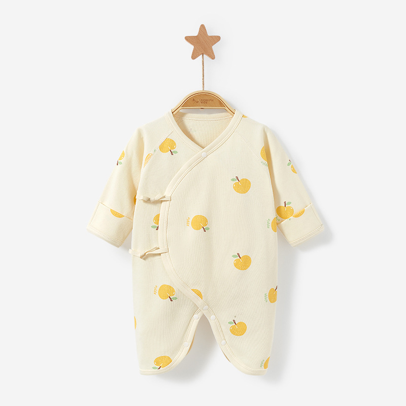 Ropa de bebé recién nacido Primavera, otoño e invierno temprano nacido puro algodón tocando fondo monje mariposa caliente mameluco traje bebé mono