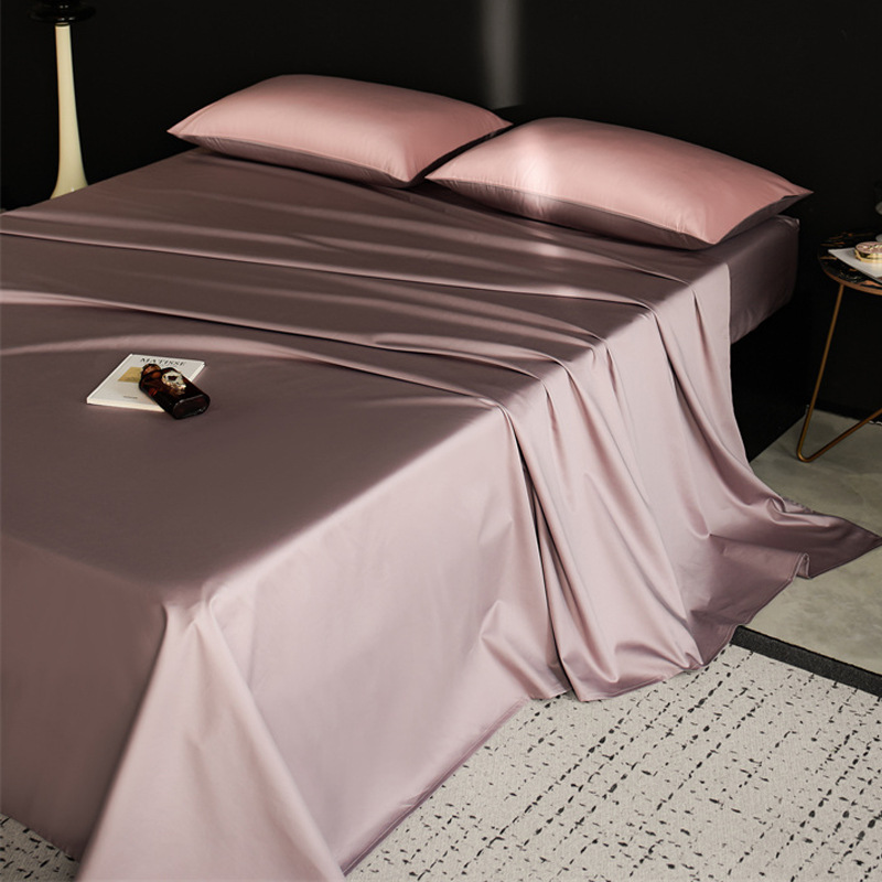 Sábana de algodón de fibra larga de Xinjiang de alta gama pieza individual 100s algodón puro algodón simple y doble edredón grueso funda de almohada de tres piezas