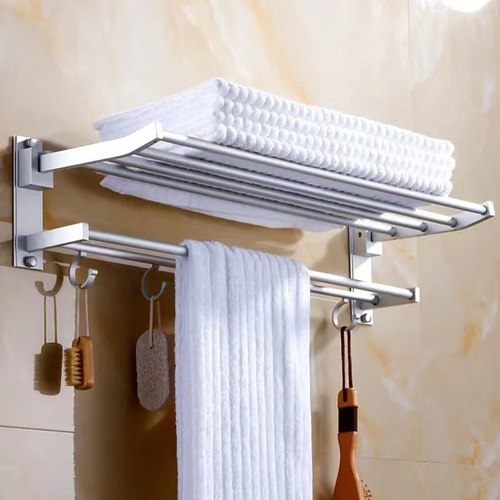 Cross-border bathroom activity foldable aluminum towel rack toilet bathroom storage bath towel rack bathroom hardware hanger