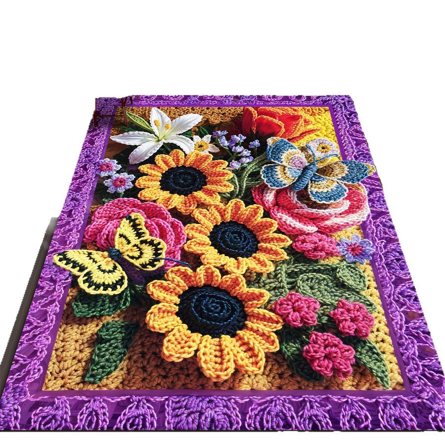 Lana di girasole Effetto visivo 3D Terra di diatomee Antiscivolo Resistente allo sporco Facile da pulire Copertura totale_voghion.com