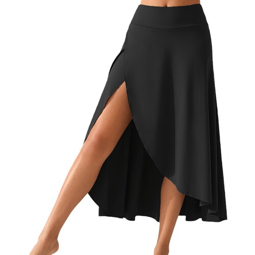 Women's European and American Unstructured Elegant Hemline Flowy Fashion Solid Color Midi Dress