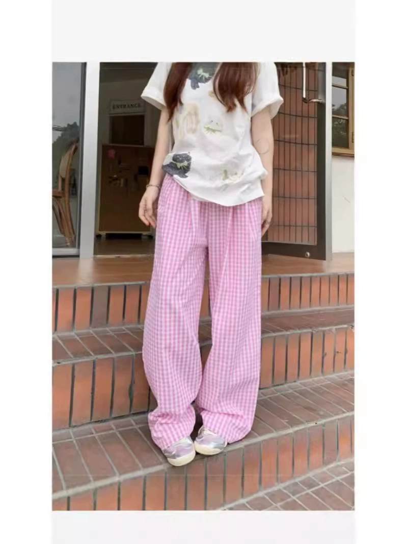 Тонкие дышащие брюки для отдыха, Oversize, высокая талия, свободный прямой крой