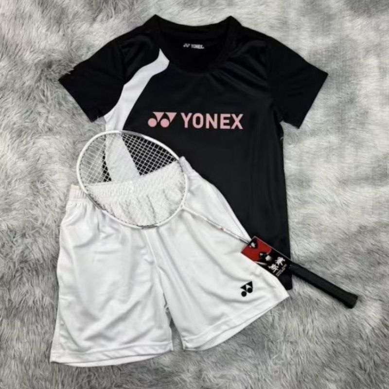 2025 新 yy 競技バドミントンユニフォーム男性と女性の競技ユニフォームスーツ速乾性通気性トレーニング半袖スーツカップル|undefined