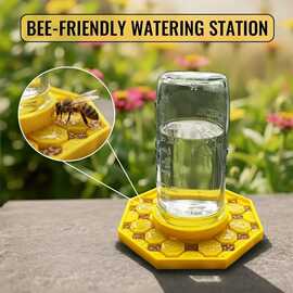 跨境新款 Bee Watering Dish 3D Printed 3D打印蜜蜂浇灌盘饮水器