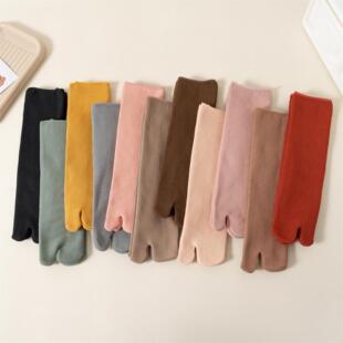 Winter socks two finger socks two finger socks toe socks tube floor fleece-lined snow color thick warm