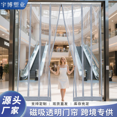 跨境专供 空调门帘透明挡风隔断帘磁吸塑料pvc软帘防风防冷气帘子