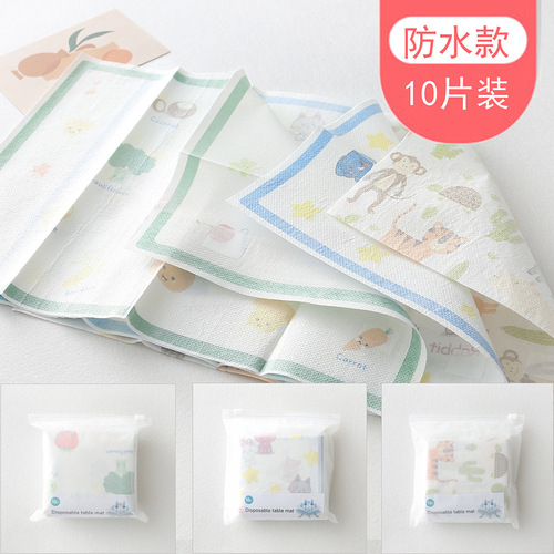 Disposable placemat waterproof and oil-proof baby tablecloth baby portable table mat tablecloth children's placemat dining table mat