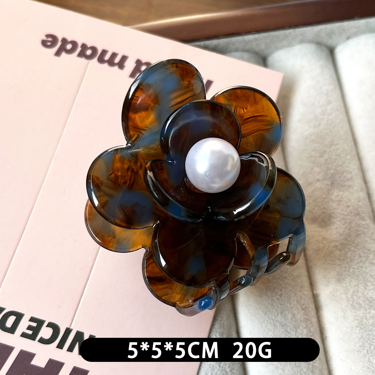 Camellia coreana, clip de agarre de ácido acético, clip de tiburón de alto nivel, clip de cabello de cabeza posterior, adorable cabello de niña, adornos de cabello dulces