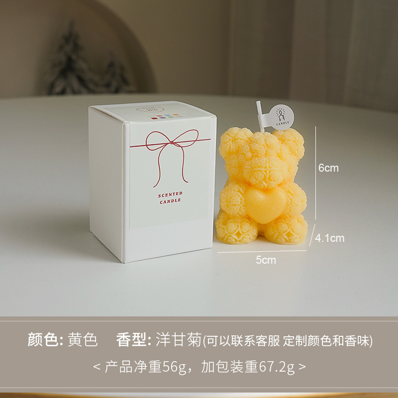 ☻ rosa, oso, incienso, vela amarilla (aroma: manzanilla)