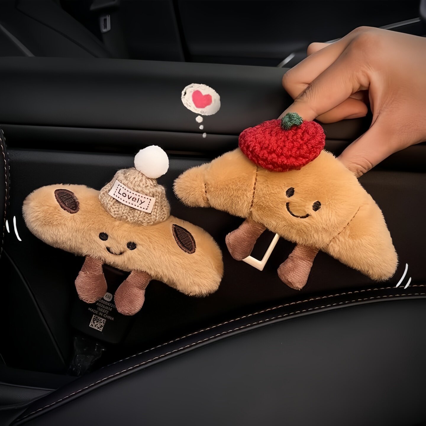 차량용 안전벨트 연장 버클 크루아상 바게트 봉제인형 실내 장식