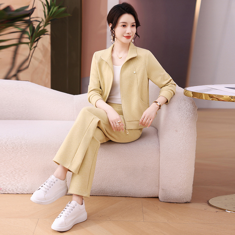 休闲开衫卫衣运动套装女士春秋2025新款爆款妈妈装时尚减龄两件套|undefined