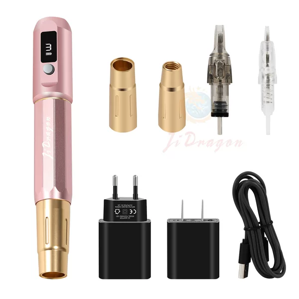 Ce Eyebrow Tattoo All-In-One Machine Pmu Tattoo Battery Wireless Microblading Machine with Interchangeable Heads, Hollow Cup Motor, Can Be Customized