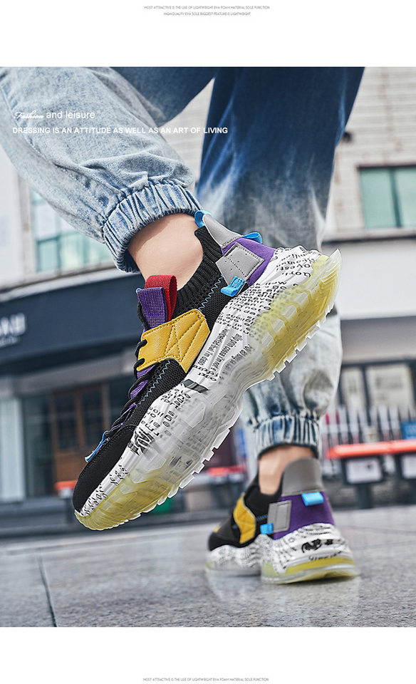 Giày sneaker nam cổ thấp đế dày tăng chiều cao, thân lưới thoáng khí, buộc dây, phong cách thường ngày — Màu be, Màu trắng, Màu đen chi tiết 20