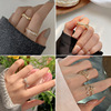 Tide, zirconium, ring with stone, micro incrustation, Japanese and Korean, internet celebrity, light luxury style, simple and elegant design, on index finger