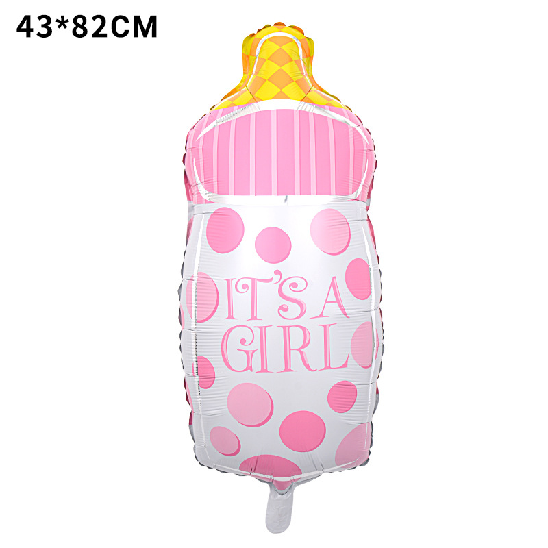 Nuevo chupete grande de forma especial transfronterizo, película de aluminio para bebés, globo, biberón, decoración de cumpleaños para bebés, revelación de género