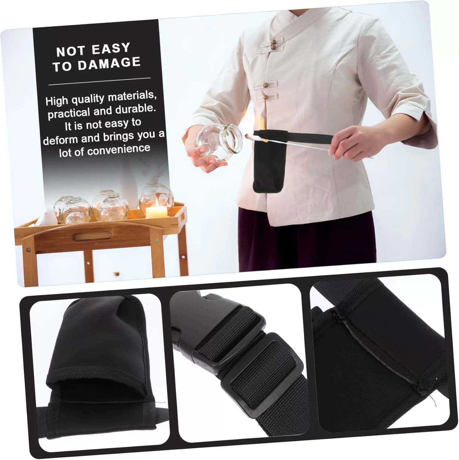 Medical bottle for essential oils, belt bag, storage system, hanging organiser, massager