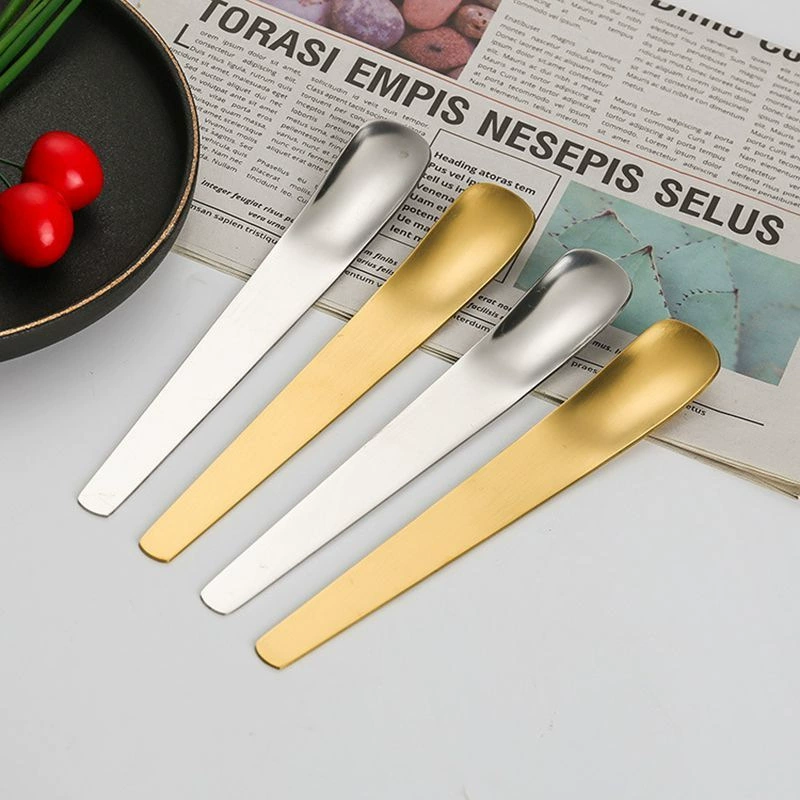 Десертная ложка для еды торта, дорогая плоская головка, изысканная квадратная головка для йогурта, модная кофейная ложка, нержавеющая сталь...