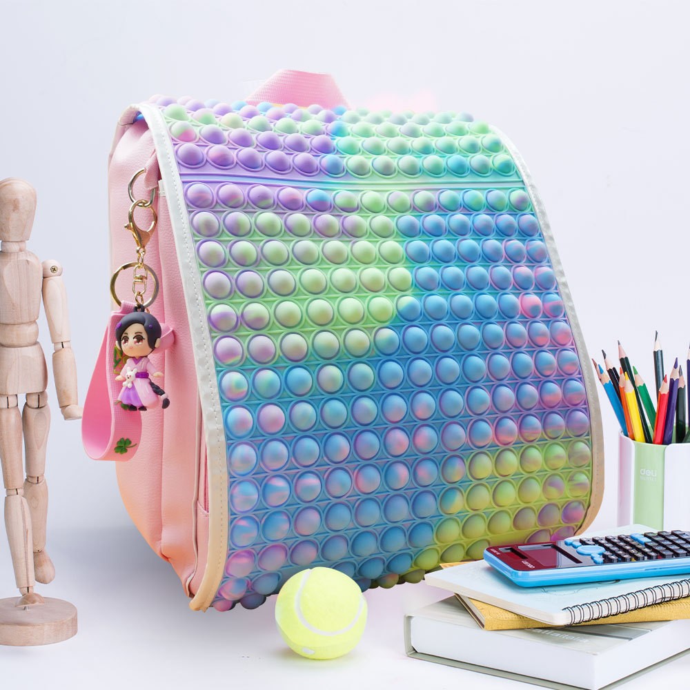 Mochila escolar de silicona “Rata Asesina” – Estilo creativo con burbujas, diseño llamativo para estudiantes