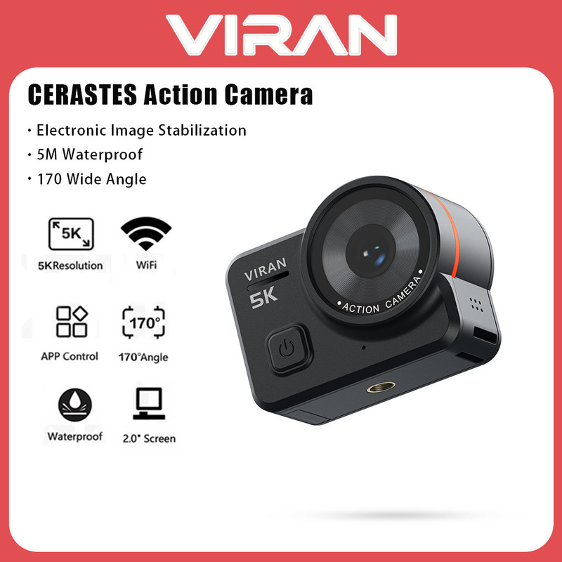 Viran Factory Direct Sales V10 Sports Camera 5K Anti-Shake Cycling Recorder Outdoor Diving and Waterproof Sports Camera