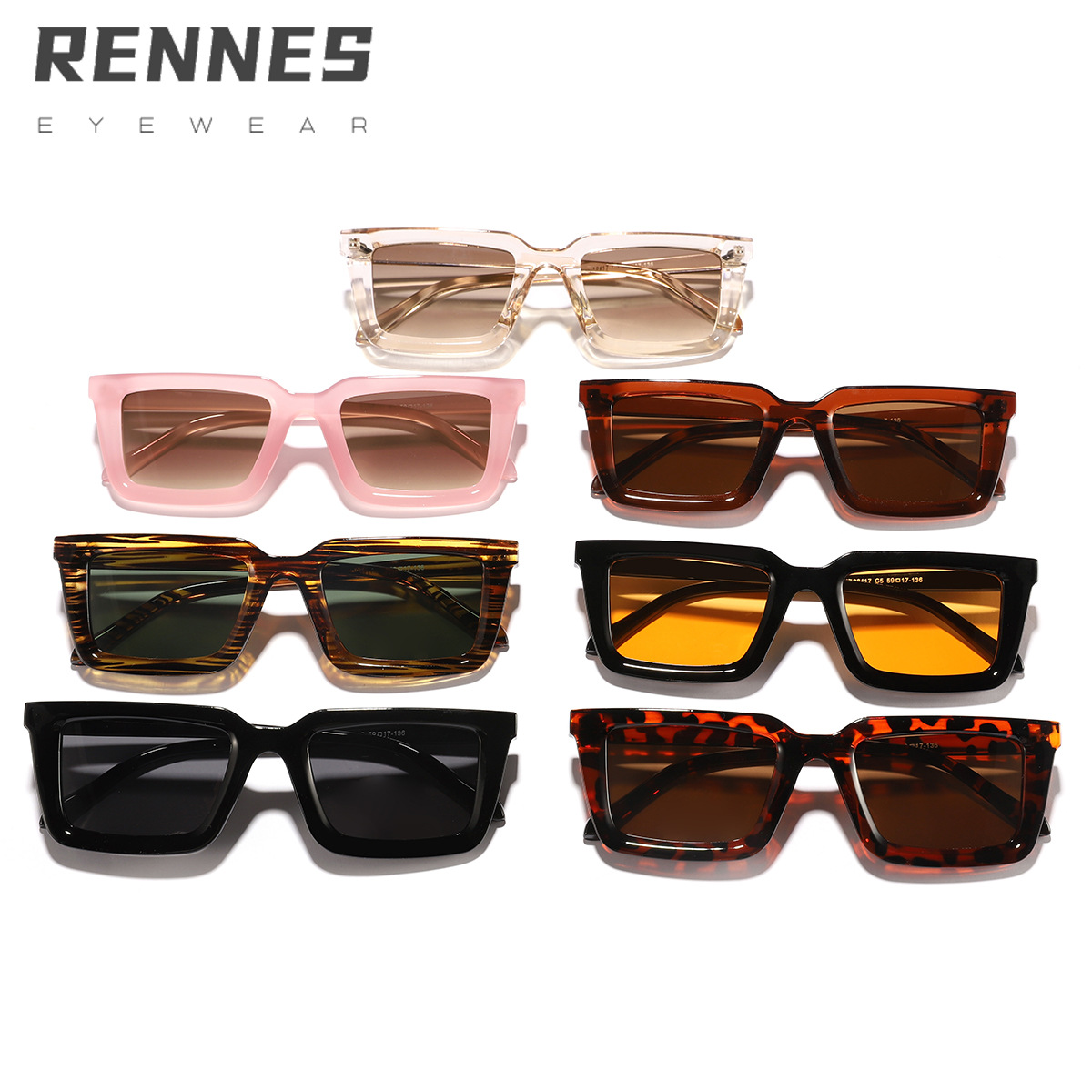 2024 nueva bisagra de metal Gafas de sol cuadradas retro europeas y americanas Gafas de sol al aire libre de estilo ins