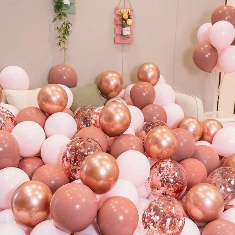 ネット赤誕生日風船結婚式結婚シーン配置二重レトロピンク風船装飾パーティーアーチ|undefined