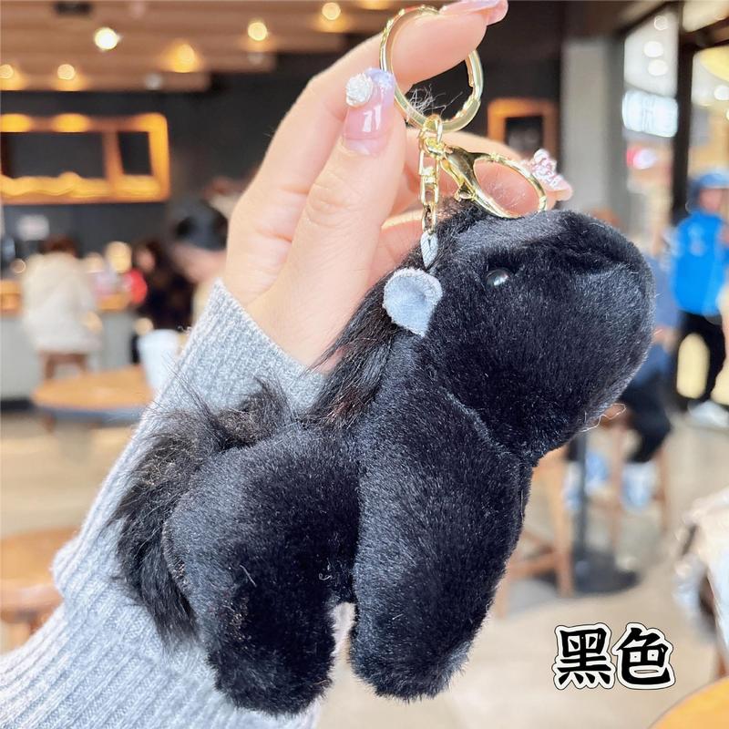 创意萌宠毛绒公仔钥匙扣熊猫小兔玩偶公仔娃娃机礼品情侣包包挂件|undefined