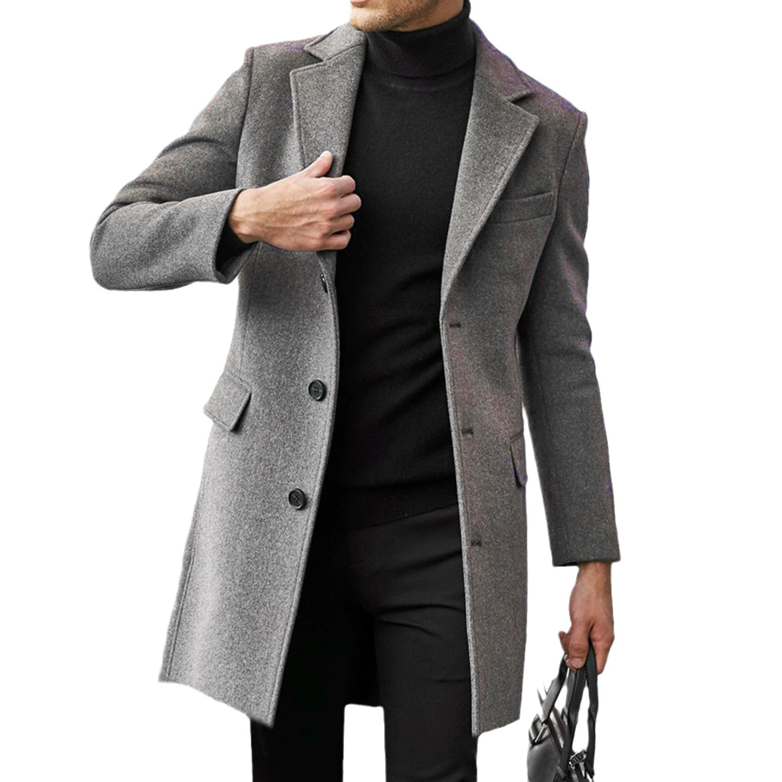 Демисезонное шерстяное trench coat, куртка, 2023 год, (Пеpвичный торговый кросс-бордер), Amazon, утолщенный слой