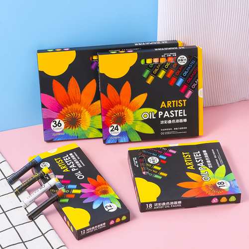 Water-soluble oil pastels multi-color set for children, 36 colors, non-toxic and safe, with vibrant colors and oil pastel sticks