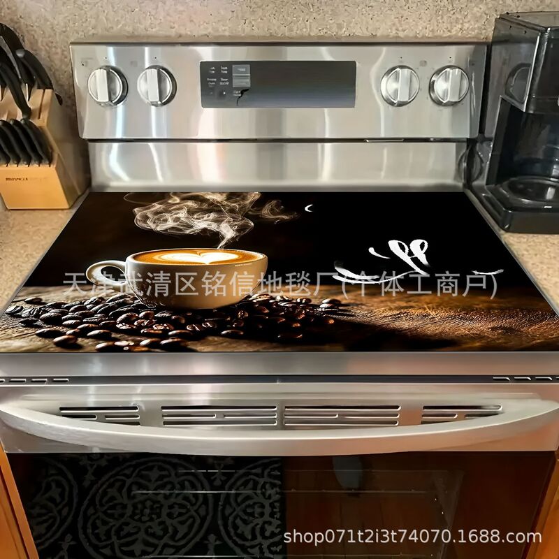 Cross-Border American Electric Stove Rubber Protective Mat, Water-Absorbent, Non-Slip, Oil-Proof, Household Appliance Cover Mat, Temu Labeling and Delivery