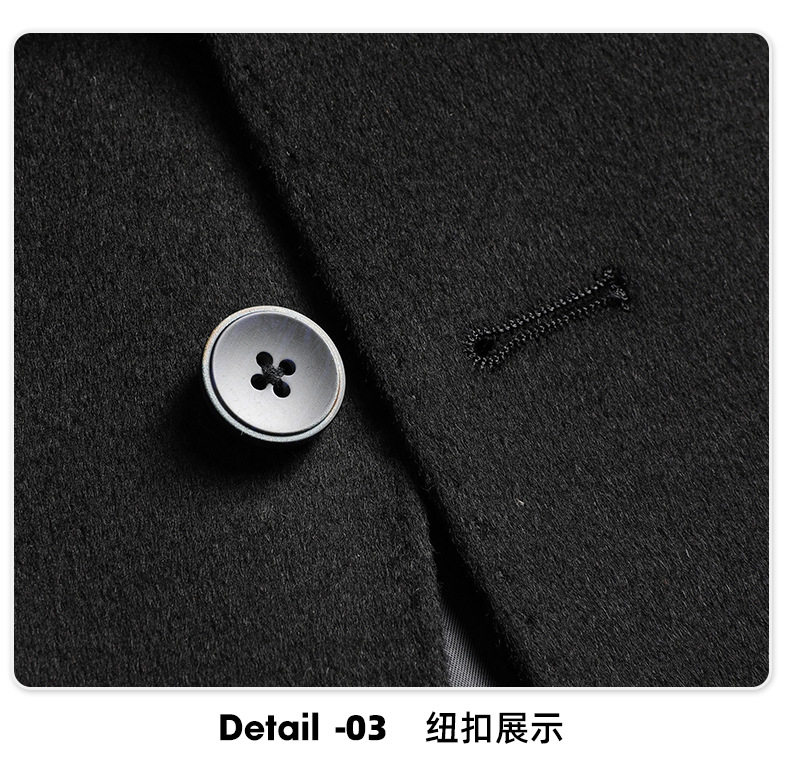 Áo vest nam dáng thon dài tay cổ vest một hàng hai nút — Kaki, Màu xanh lam, Màu xám, Màu đen chi tiết 23