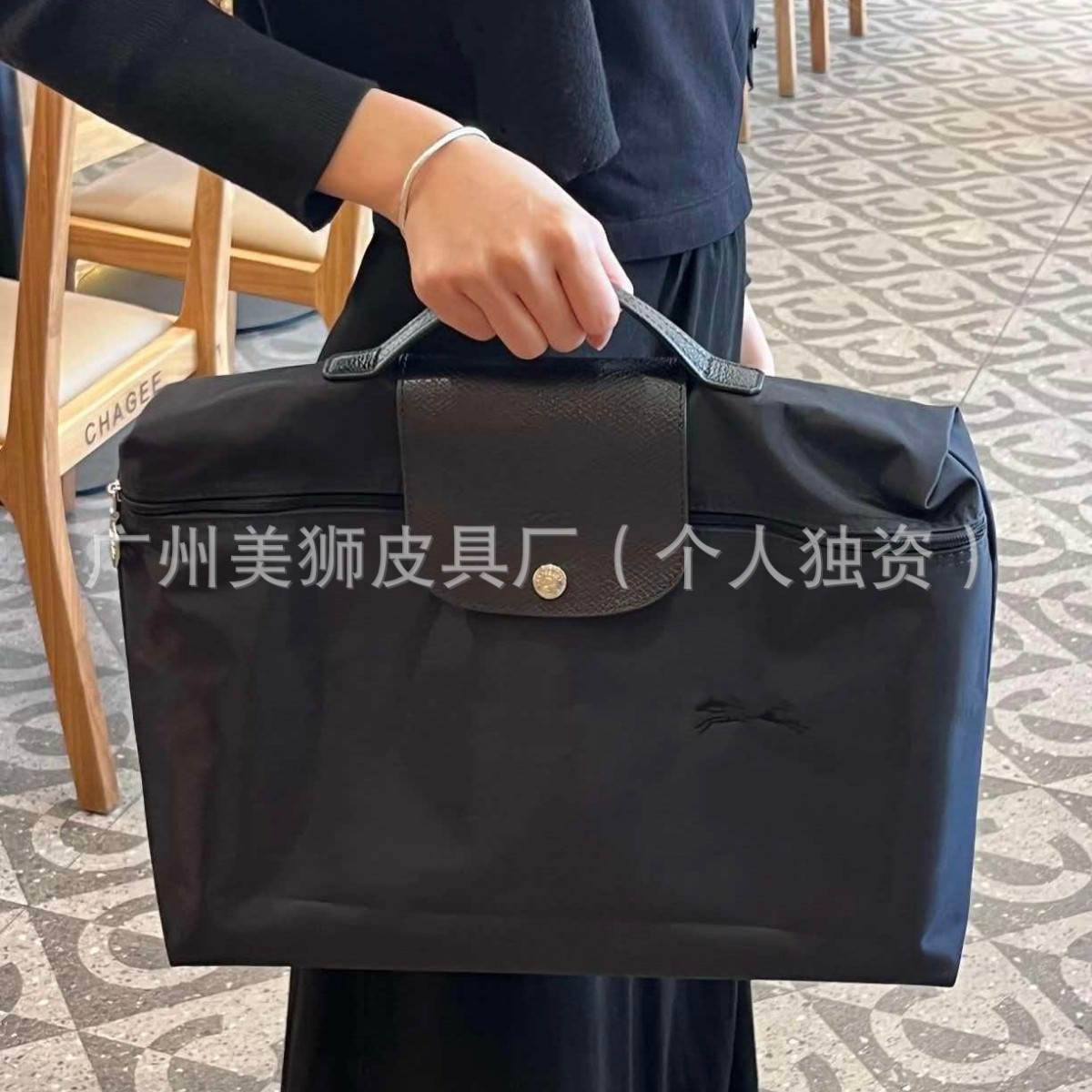 Dragon-patterned nylon foldable laptop bag can hold A4 documents 14inch laptop handbag briefcase dumpling bag