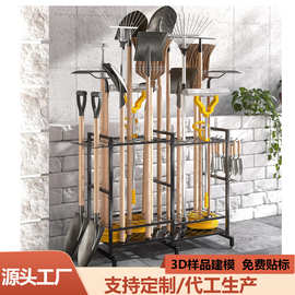 跨境园林工具置物架车库五金储物架种菜收纳架铁锹整理架