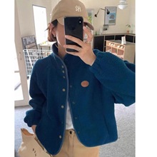 韩国东大门羊羔毛外套女装秋冬新款韩版宽松百搭显瘦棒球服夹克衫