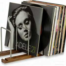 木质唱片收纳架可伸缩唱片专辑CD光盘收藏架书架乙烯基唱片展示架