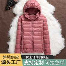 2024春秋新款轻薄羽绒服女连帽短款修身轻便薄款大码立领外套
