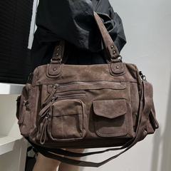 クロスボーダー専用新型レディースファッションY2Kギャル機車カバンレトロスエード大容量トートハンドバッグ