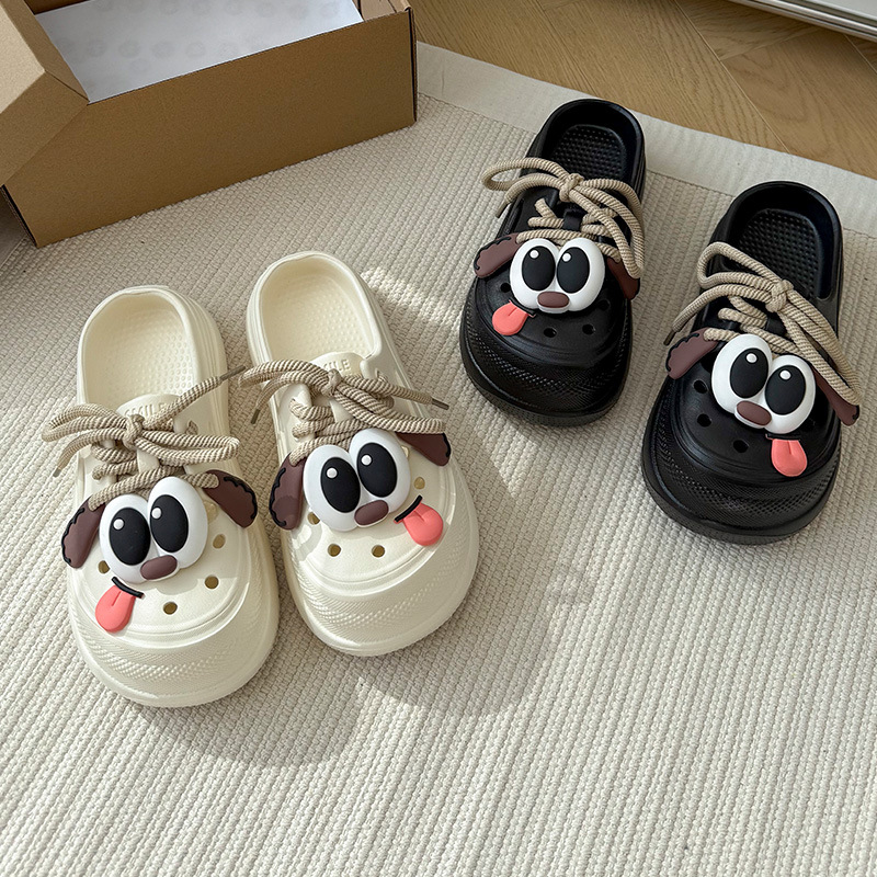 Zapatos antideslizantes con agujeros, zapatillas de moda lindas de dibujos animados para mujer, estudiantes, enfermeras, zapatillas de playa de verano suaves y resistentes al desgaste