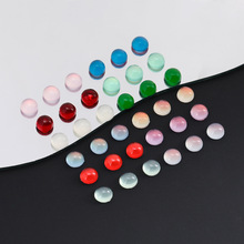 4-12mm仿猫眼石圆形戒面贴片树脂配件 diy古风头饰发簪镶嵌材料