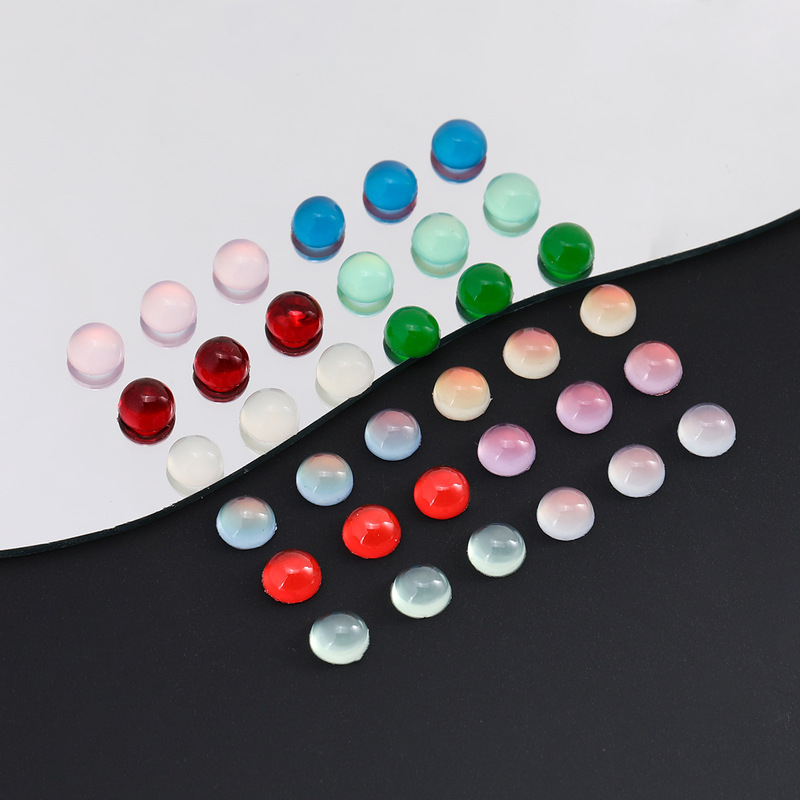 4-12mm Imitation Cat's Eye Stone Round Ring Surface Patch Resin Accessories Antique Style Hairpin Inlay DIY Material