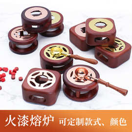 火漆印章熔炉 铁艺小鹿熔炉镂空圆形火漆炉 复古蜡条蜡棒用熔炉