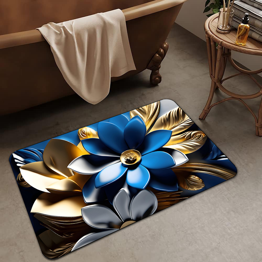 Alfombrilla de barro de diatomeas de flores tridimensionales de lujo ligero transfronterizo, alfombrilla de baño, alfombrilla de pie absorbente y antideslizante para el hogar, alfombrilla de entrada