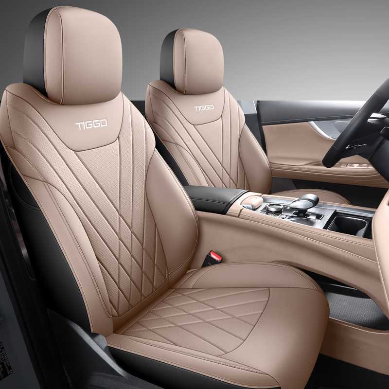 Modelə uyğun (Original) oturacaq örtükləri — Chery Tiggo 8 PLUS - black-brown-standard-edition-note-car-model-year-5-seater