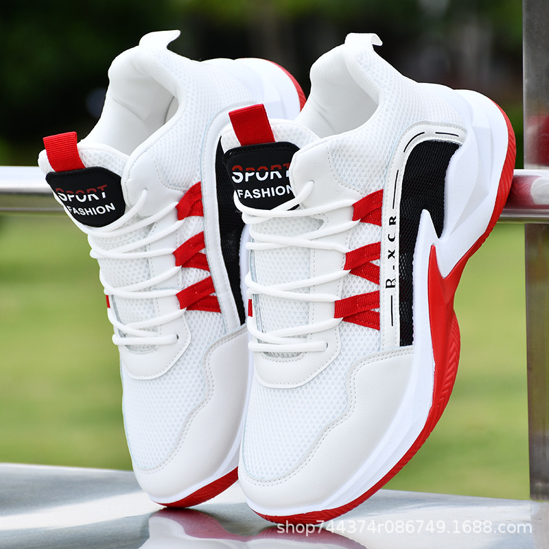 Summer Breathable Mesh Shoes Basketball Shoes Youth Men's Shoes Genuine Sports Shoes Wear-Resistant Cushioning High-Top Shoes Non-Slip Sneakers