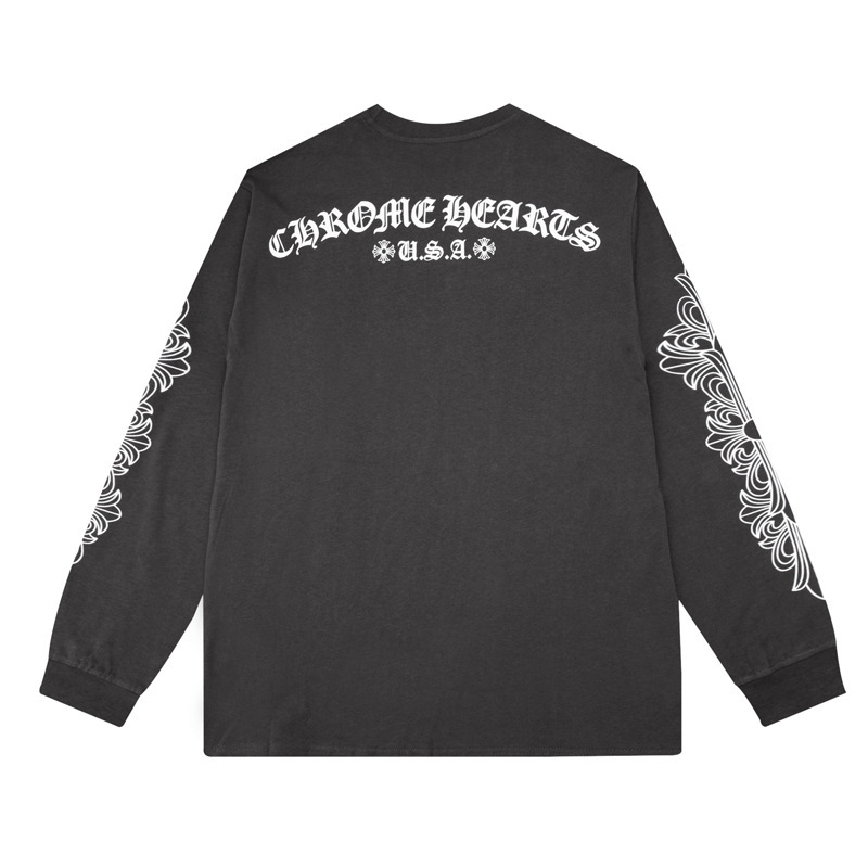 クロスボーダーのトレンディなブランド Chrome Heart 長袖 T シャツ ピュアコットン メンズ レディース ルーズスポット卸売|undefined