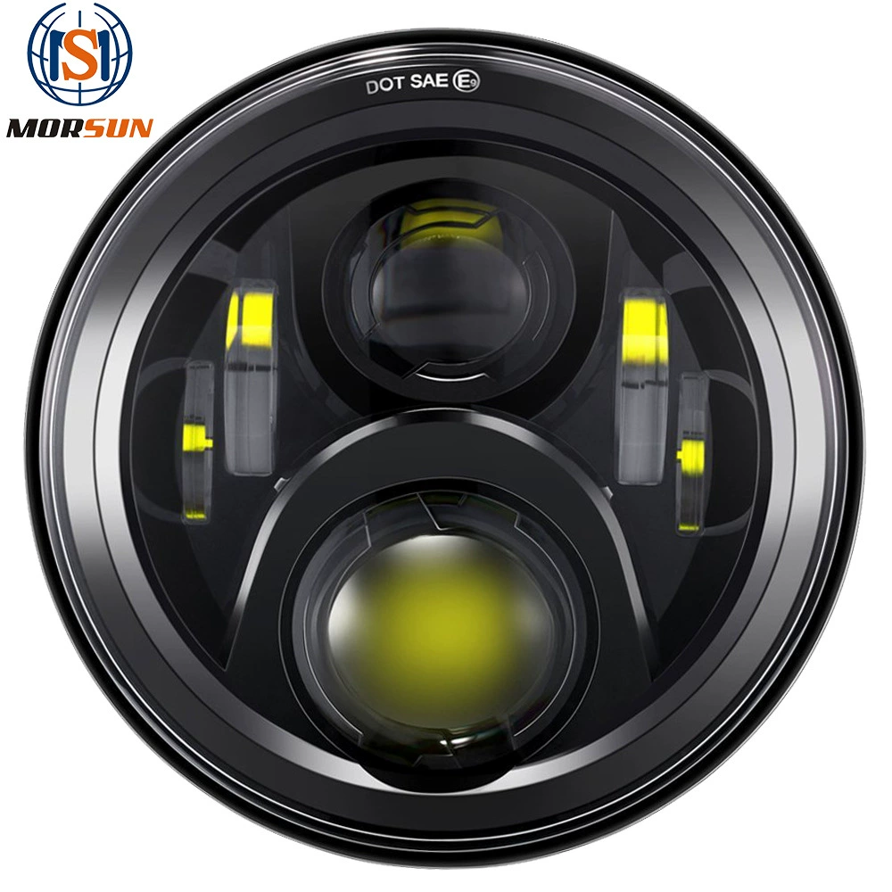 Автомобильные фары светодиодные фары подходят для 7-дюймового мотоцикла Wrangler Jeep, модифицированные фары дальнего и ближнего света Harley, трансграничные