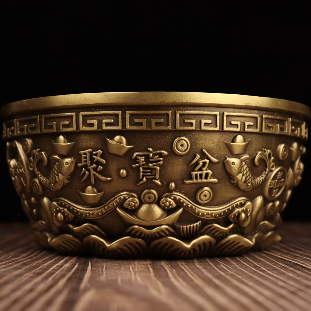 厂家批发纯铜聚宝盆摆件聚宝盆碗工艺品客厅开业礼品旅游纪念品